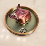 3D printed elephant ring holder in Blush gift box with customizable label
