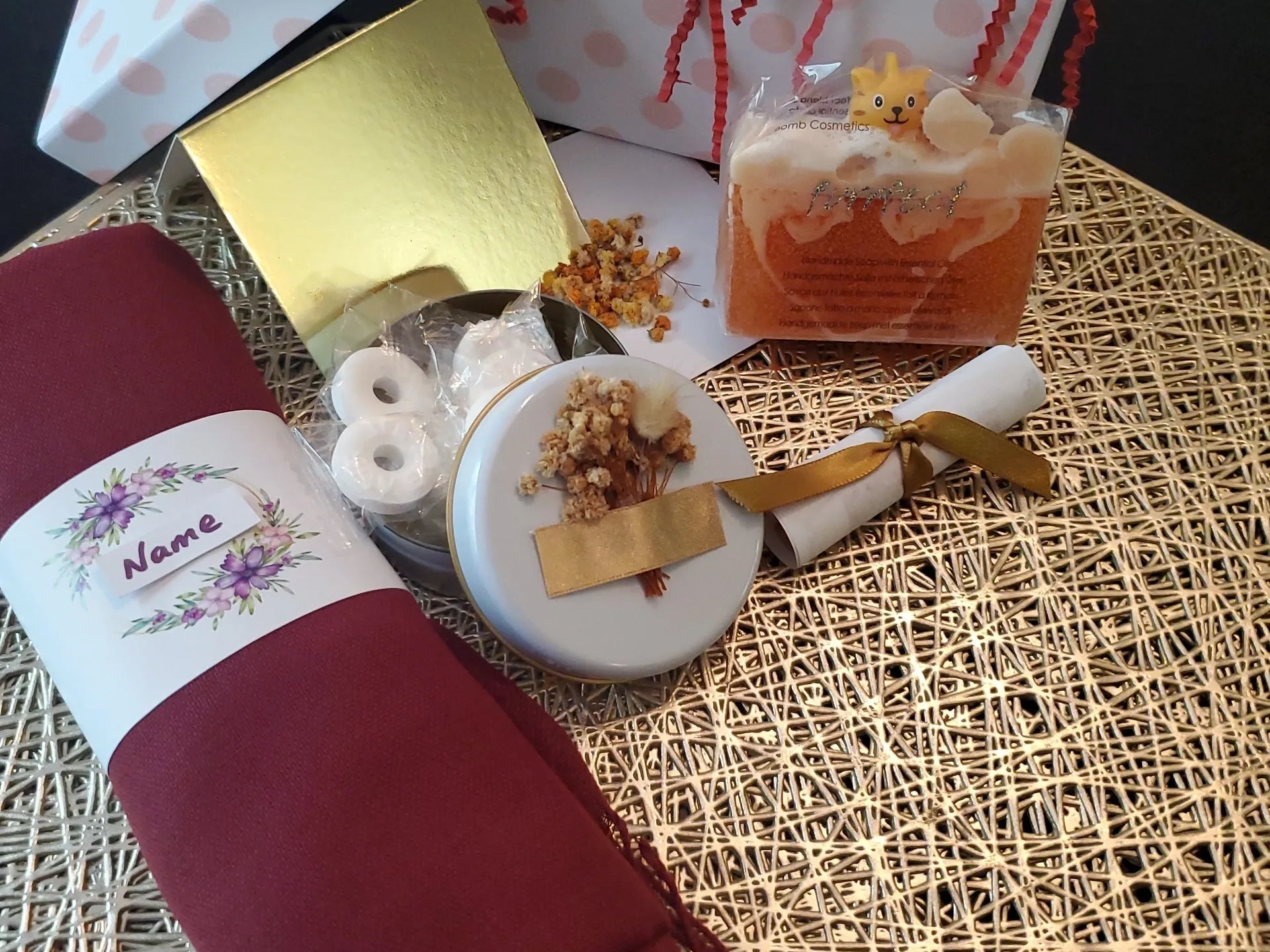 Out & About gift box with Pashmina scarf and handmade soap