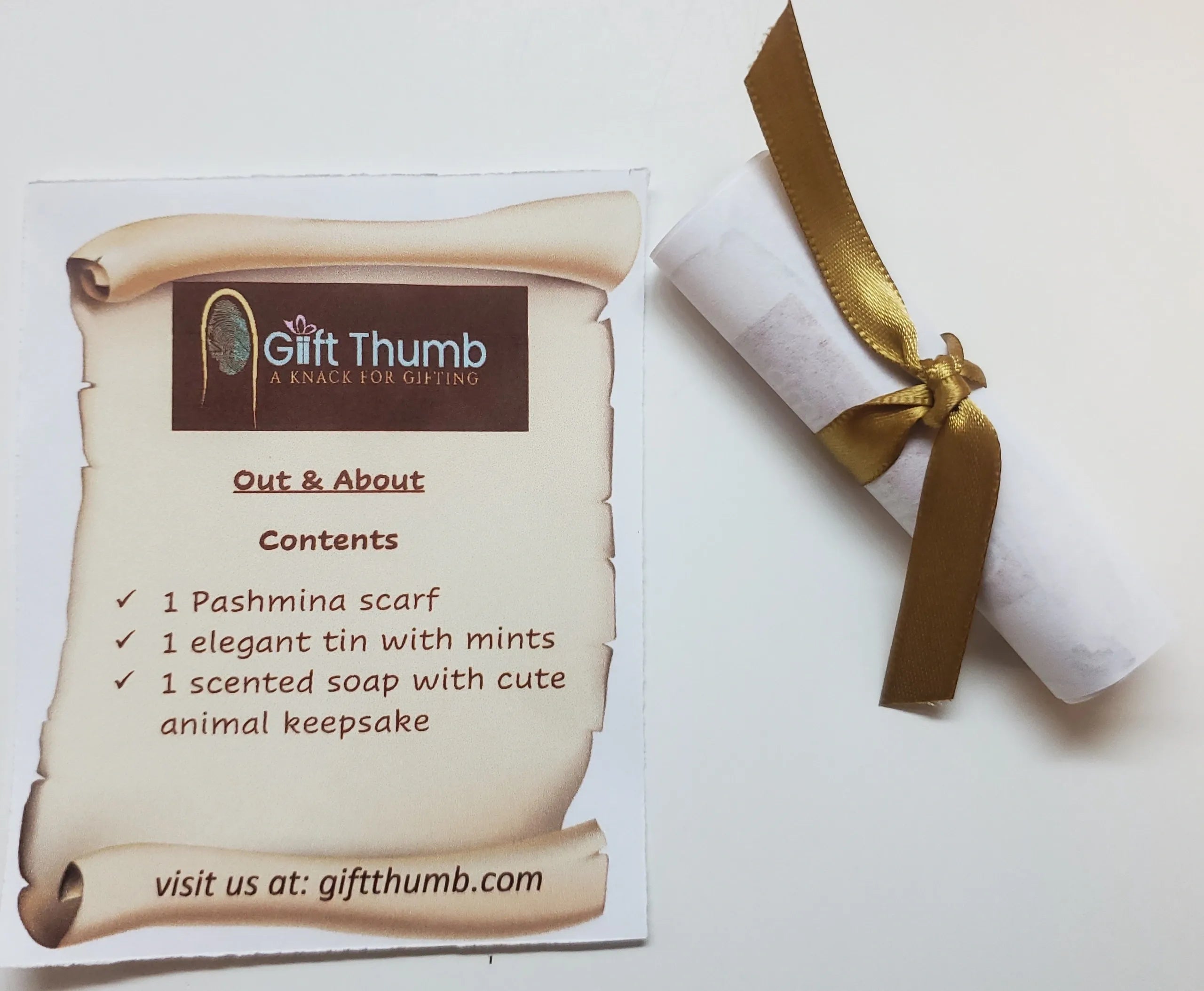 Out & About gift box with Pashmina scarf and handmade soap