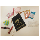 Beach Babe set with monokini swimsuit, beach mat, and drink pouches