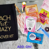 Beach Babe set with monokini swimsuit, beach mat, and drink pouches